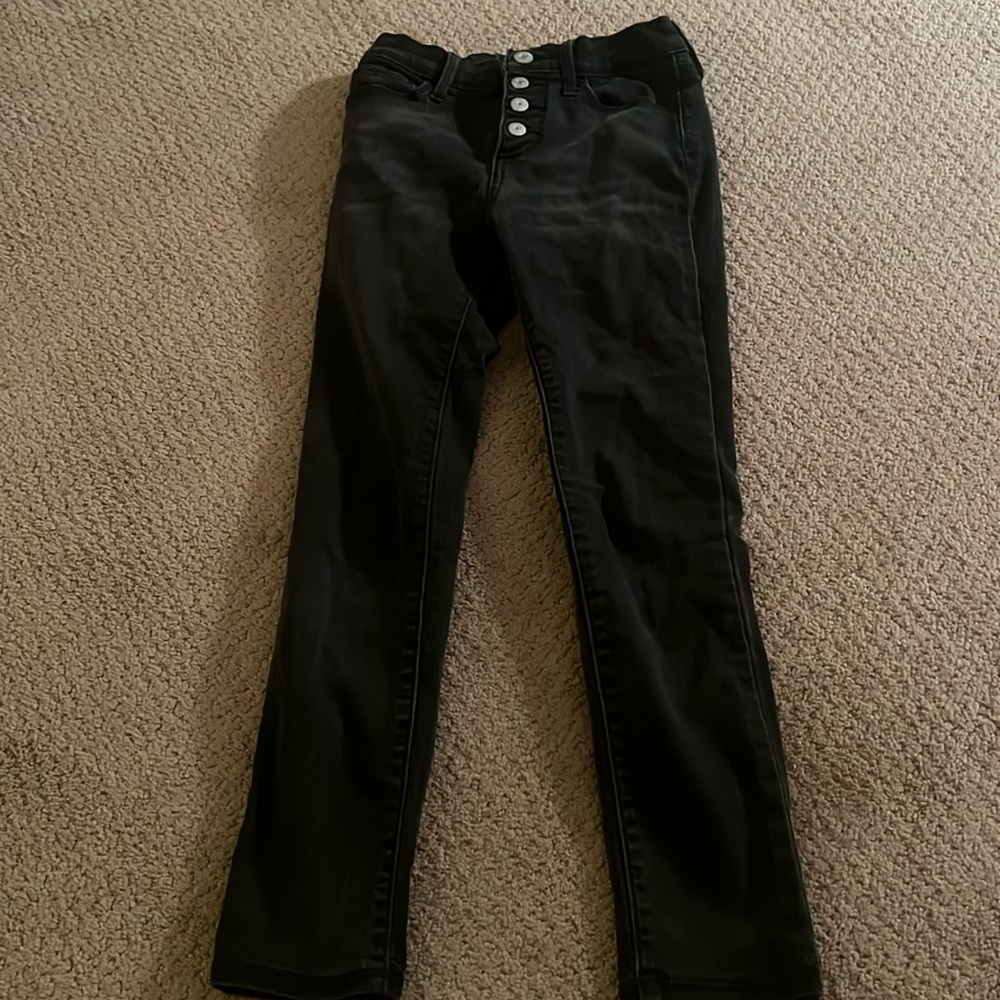 girls, black skinny, Old Navy high rise jeans size:8
